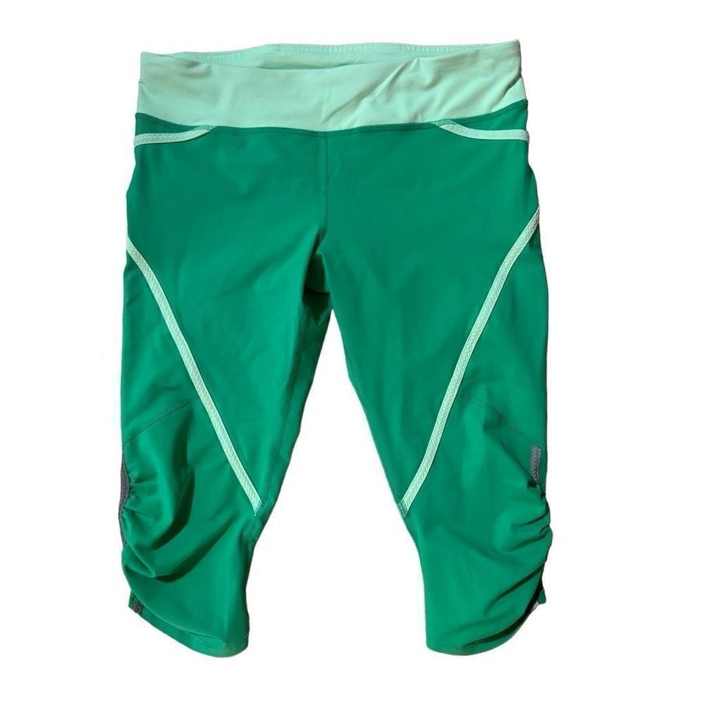 Lululemon Run: Pace Crop Legging Very Green / Fresh Teal Size 10